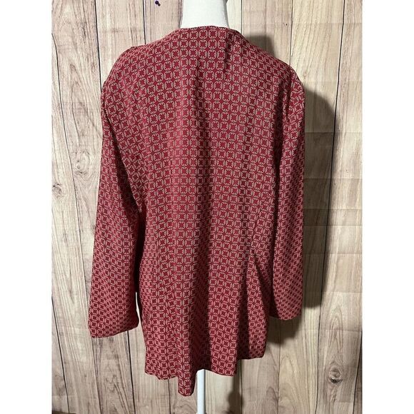 Vintage Leslie Fay Dresses Red Button Blazer Size 16 - Picture 4 of 7